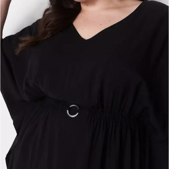 Lane Bryant black Woven Dolman Cover-Up - Picture 3 of 7